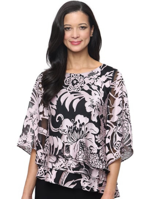 black and blush pink mother's top