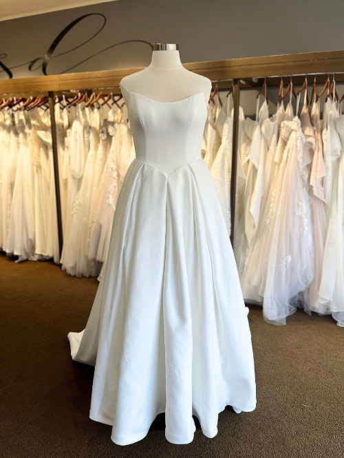 satin basque waist wedding dress