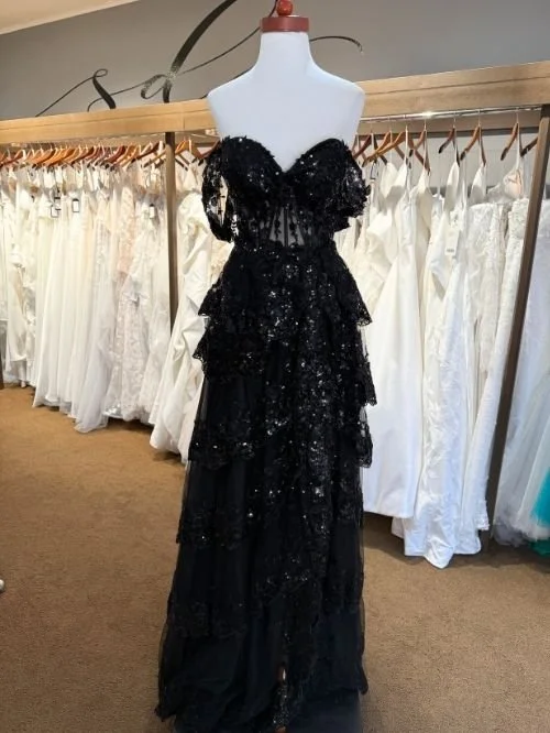 Black sparkly prom dress