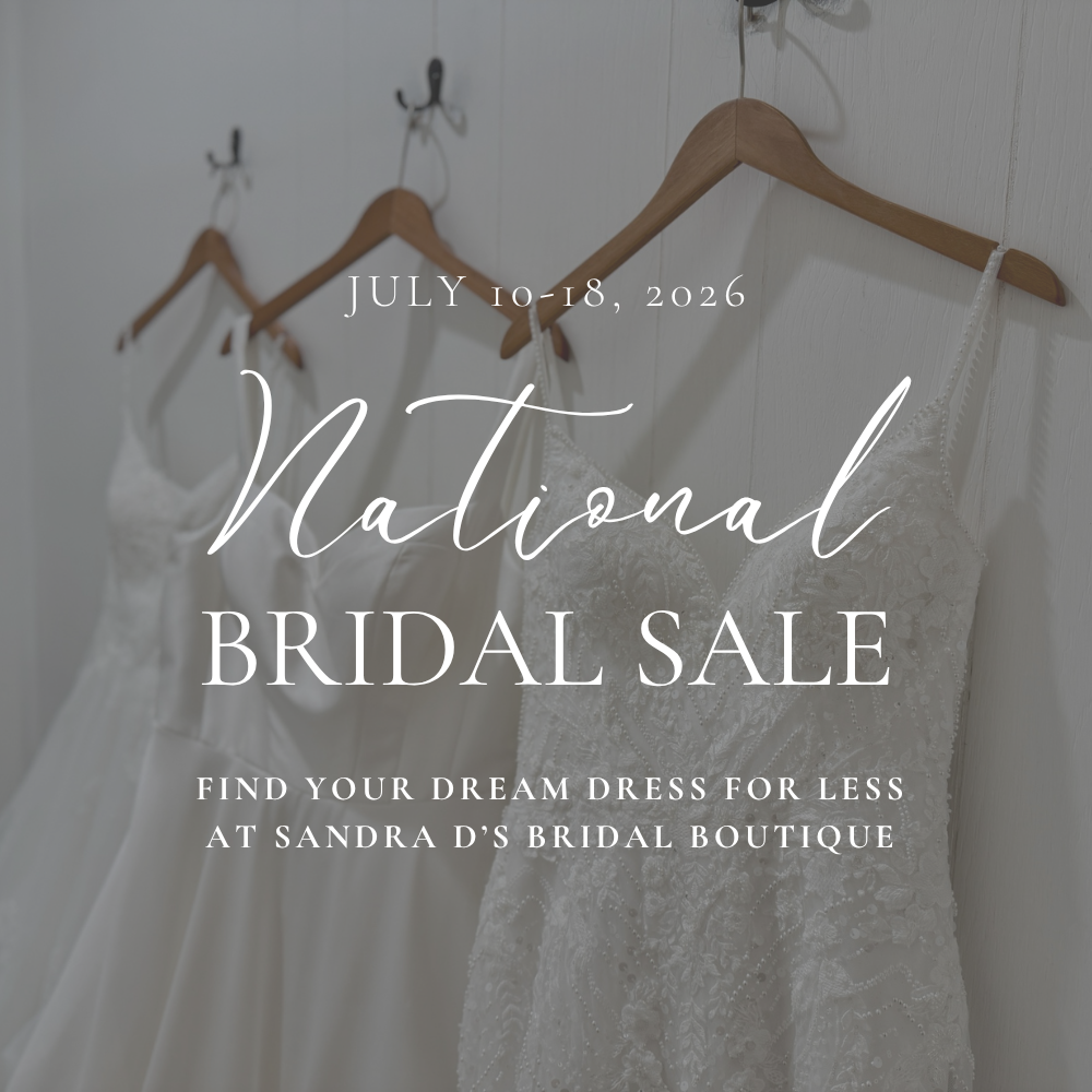 graphic of wedding dresses promoting the national bridal sale