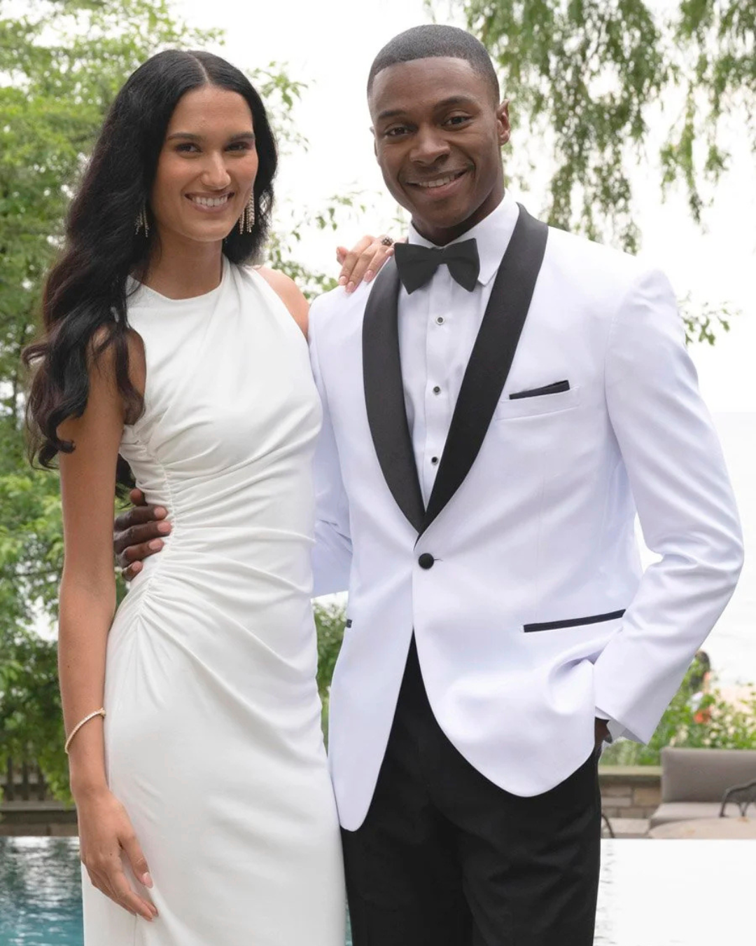 White and black tuxedo jacket for prom or wedding