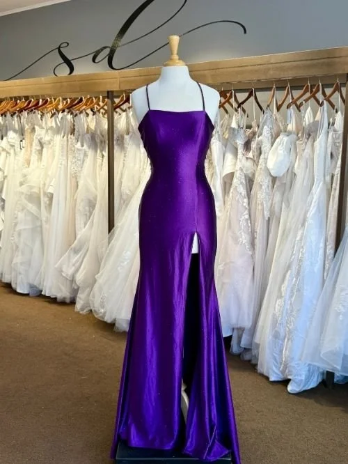 Sleek purple prom dress