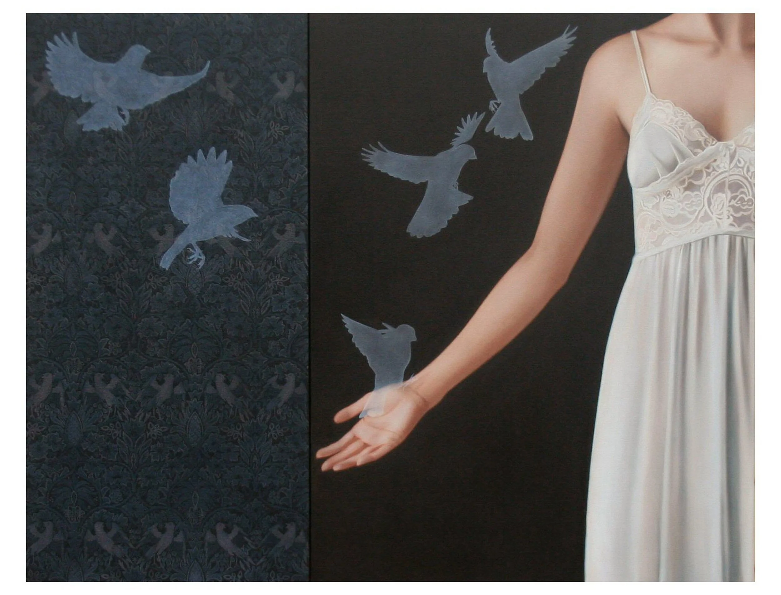 Shhh...exhibition 2008 - Flutter (diptych) - Oil on Canvas 92 x 107cm.jpg