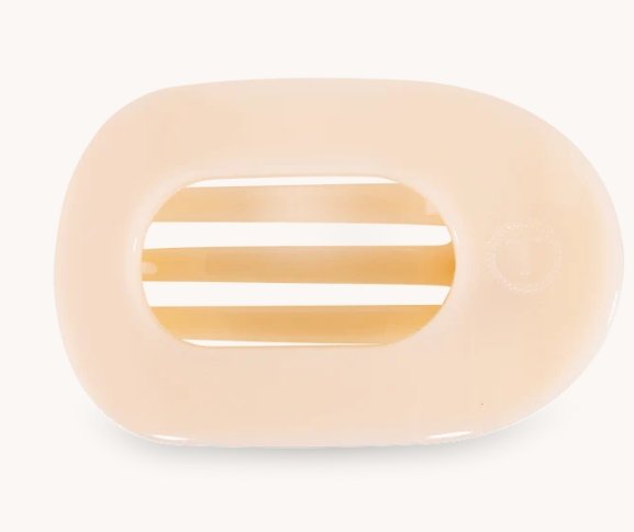 Almond Beige Medium Flat Round Hair Clip