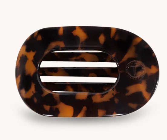 Tortoise Medium Flat Round Hair Clip