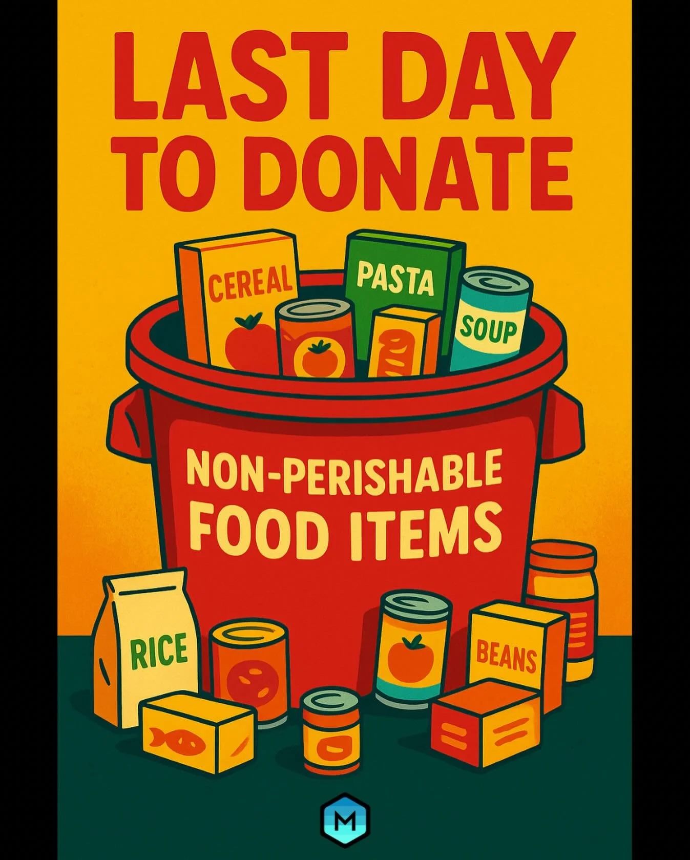 Last day to donate! We&rsquo;re supporting the San Antonio Food Bank (@safoodbank) &mdash; stop by &amp; drop off canned fruits/veggies, peanut butter, soups, rice, pasta, cereal, shelf-stable milk, or diapers at Method Wellness (4726 Shavano Oak, Su