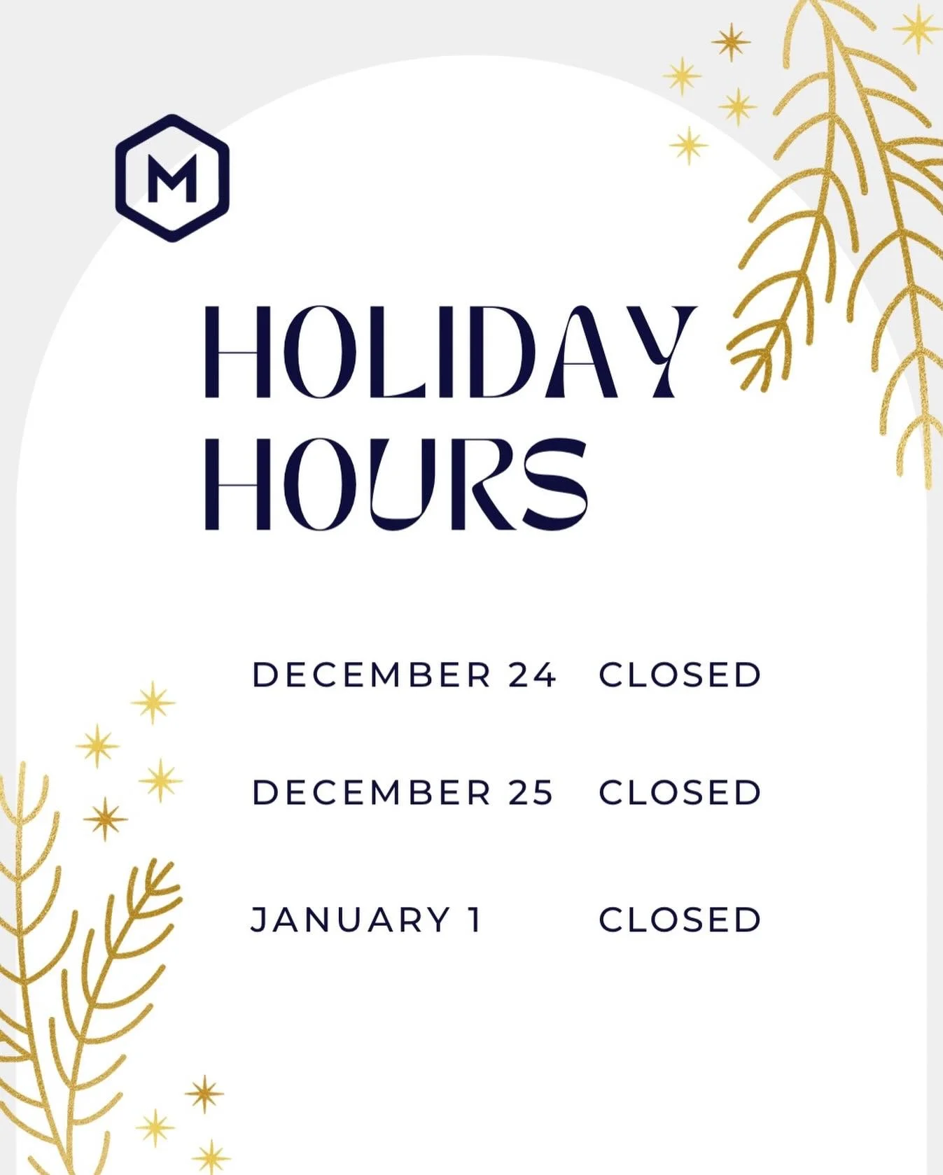 Holiday Schedule 

Studio (No Classes): &bull; Dec 24&ndash;28 &bull; Jan 1

&bull; Dec 31: Morning classes only (no evening classes)

Clinic Closed: &bull; Dec 24 &bull; Dec 25 &bull; Jan 1

We&rsquo;re so grateful for our community and wish you a r