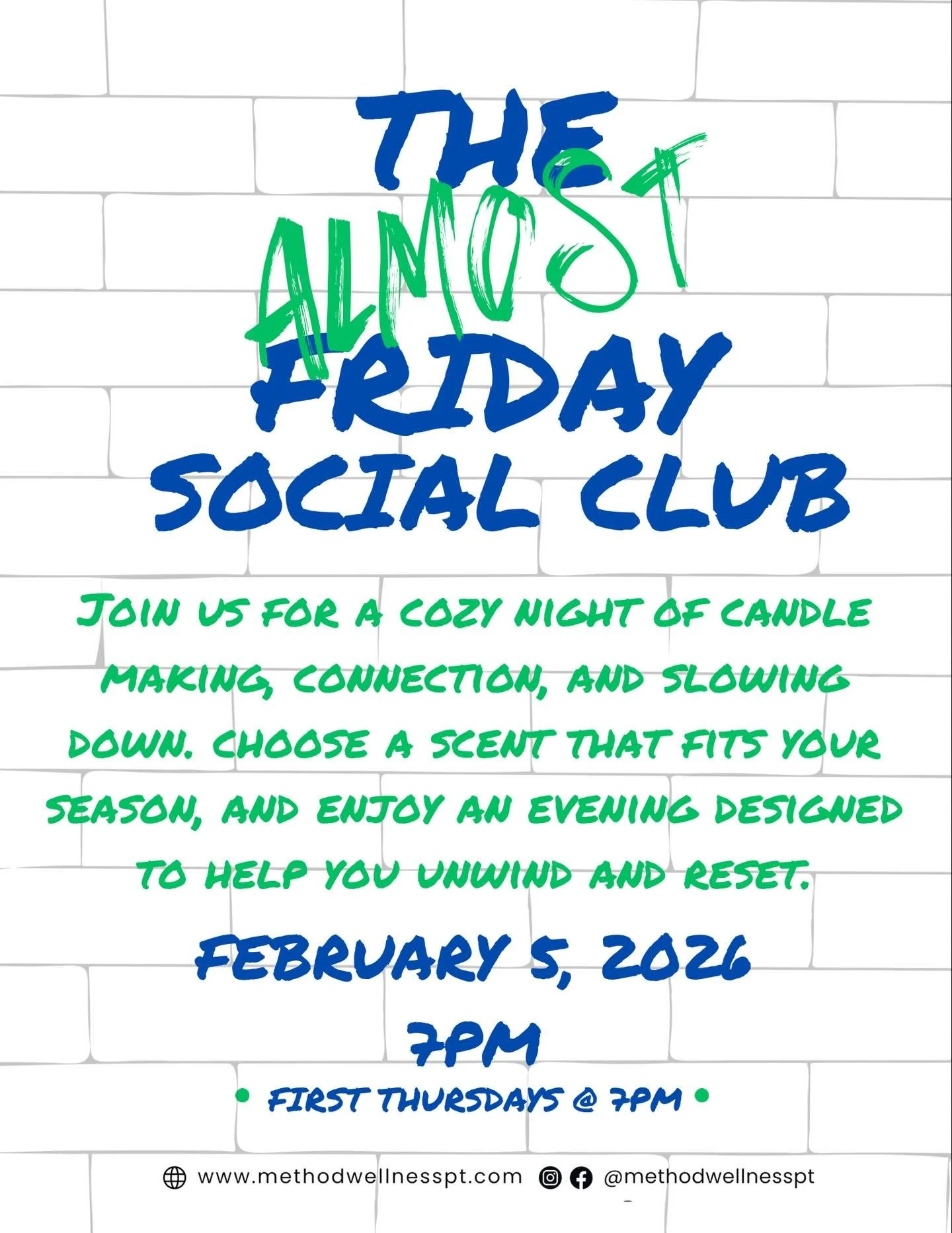 Almost Friday plans are officially set. 🕯️

Join us for a cozy night of candle making, connection, and slowing down. 

Choose a scent that fits your season and enjoy an evening designed to help you unwind and reset.

The Almost Friday Social Club: C
