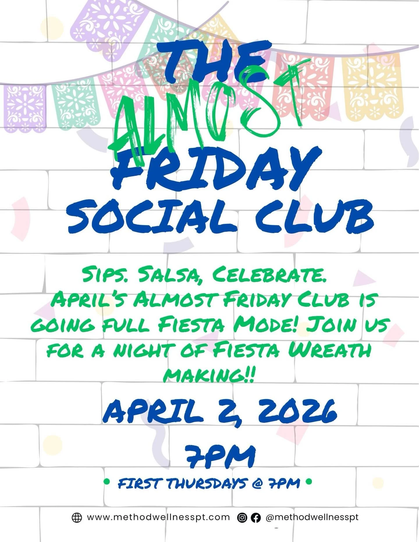 Almost Friday Club just got a Fiesta upgrade 💃🌮✨

We&rsquo;re trading wine for margaritas, getting crafty with fiesta door wreaths, and snacking our way through chips &amp; salsa like pros.

Because why wait for the weekend when you can celebrate e