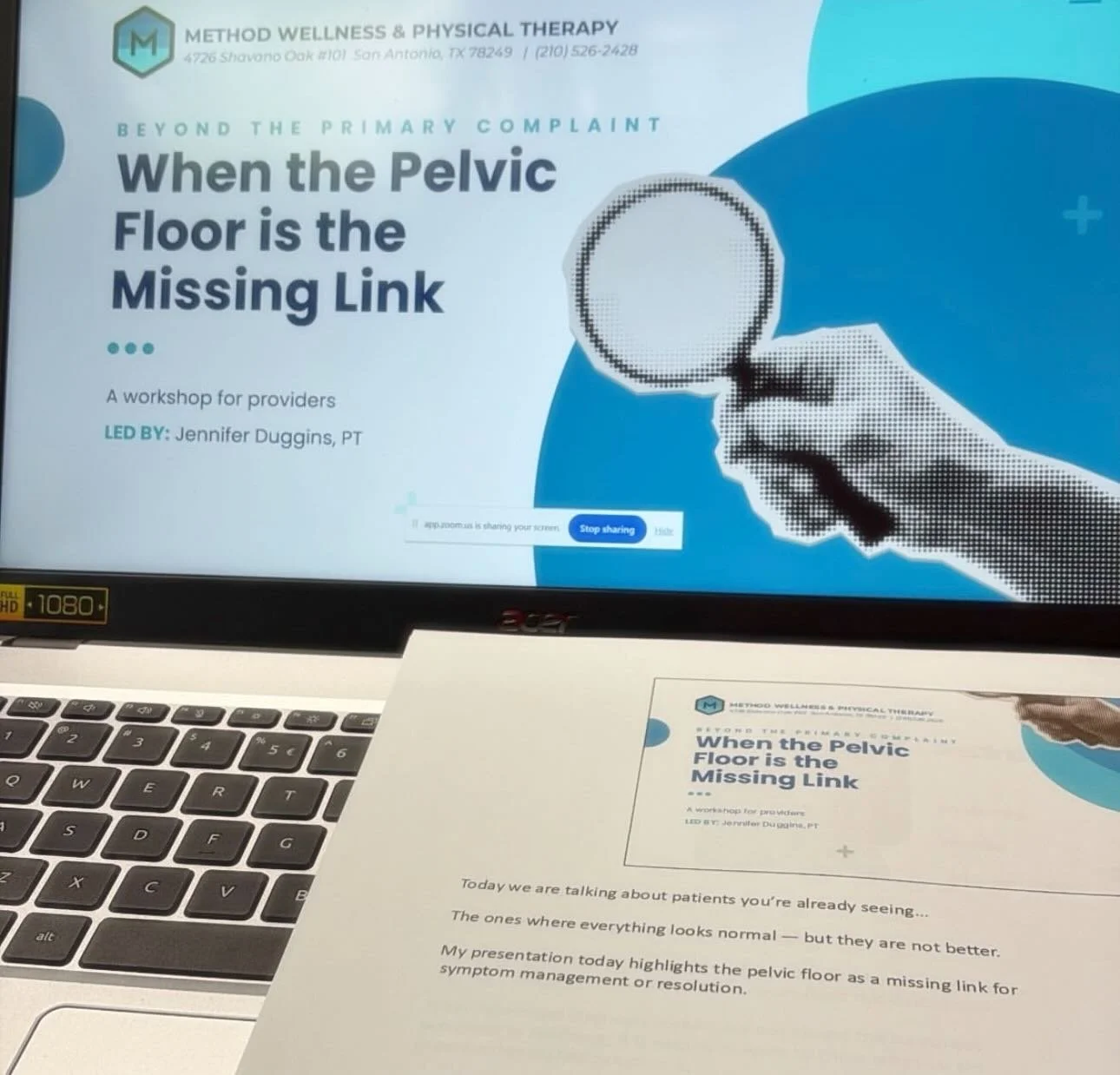 Missed our provider workshop, When the Pelvic Floor is the Missing Link for Providers? Send us a DM for the recording link. 

Jennifer Duggins, PT, shared how pelvic floor dysfunction can contribute to GI/GU symptoms, pain, posture issues, and other 