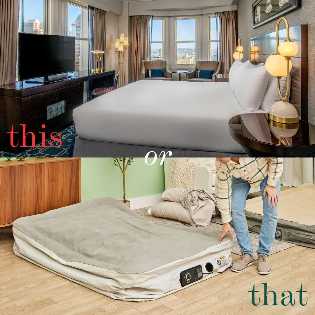 Don't get stuck on the air mattress this holiday season. Join us at Hotel Adagio for a restful nights sleep after spending the days with family.