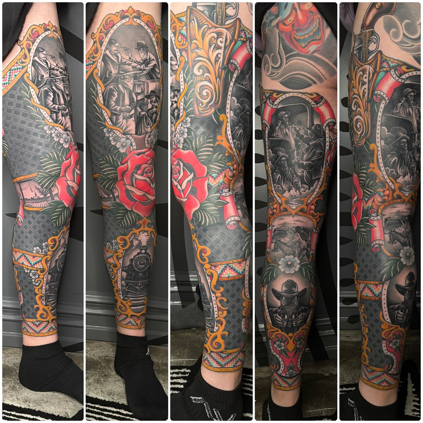 Leg sleeve complete,  would love to do more like this. Flick me a message or email me oldmatetattoo@gmail.com.  Done at @shipshapetattoo