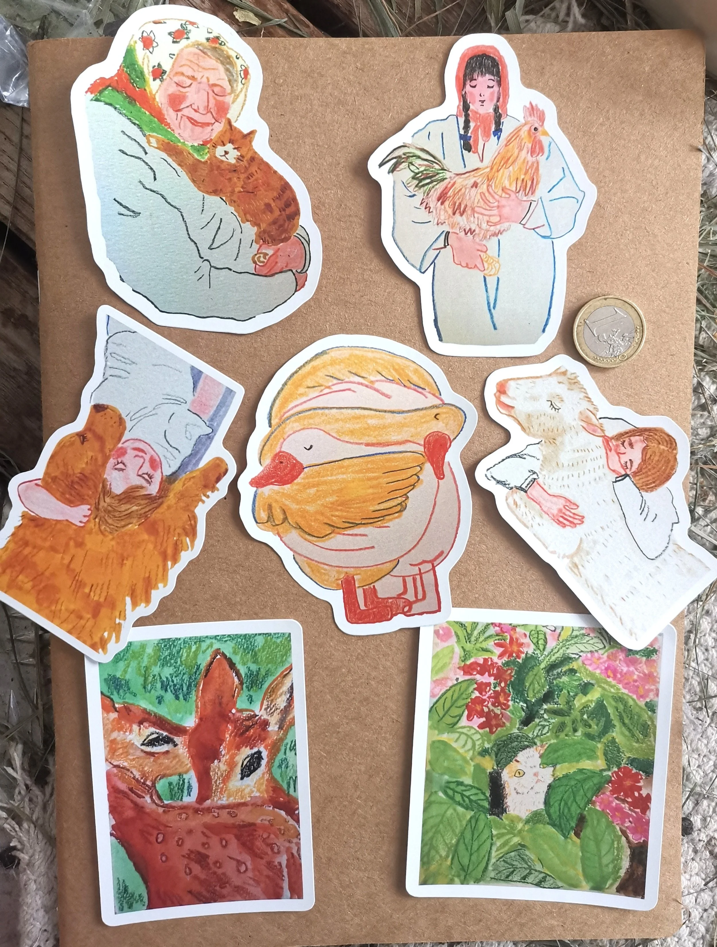 large single sticker animal friends