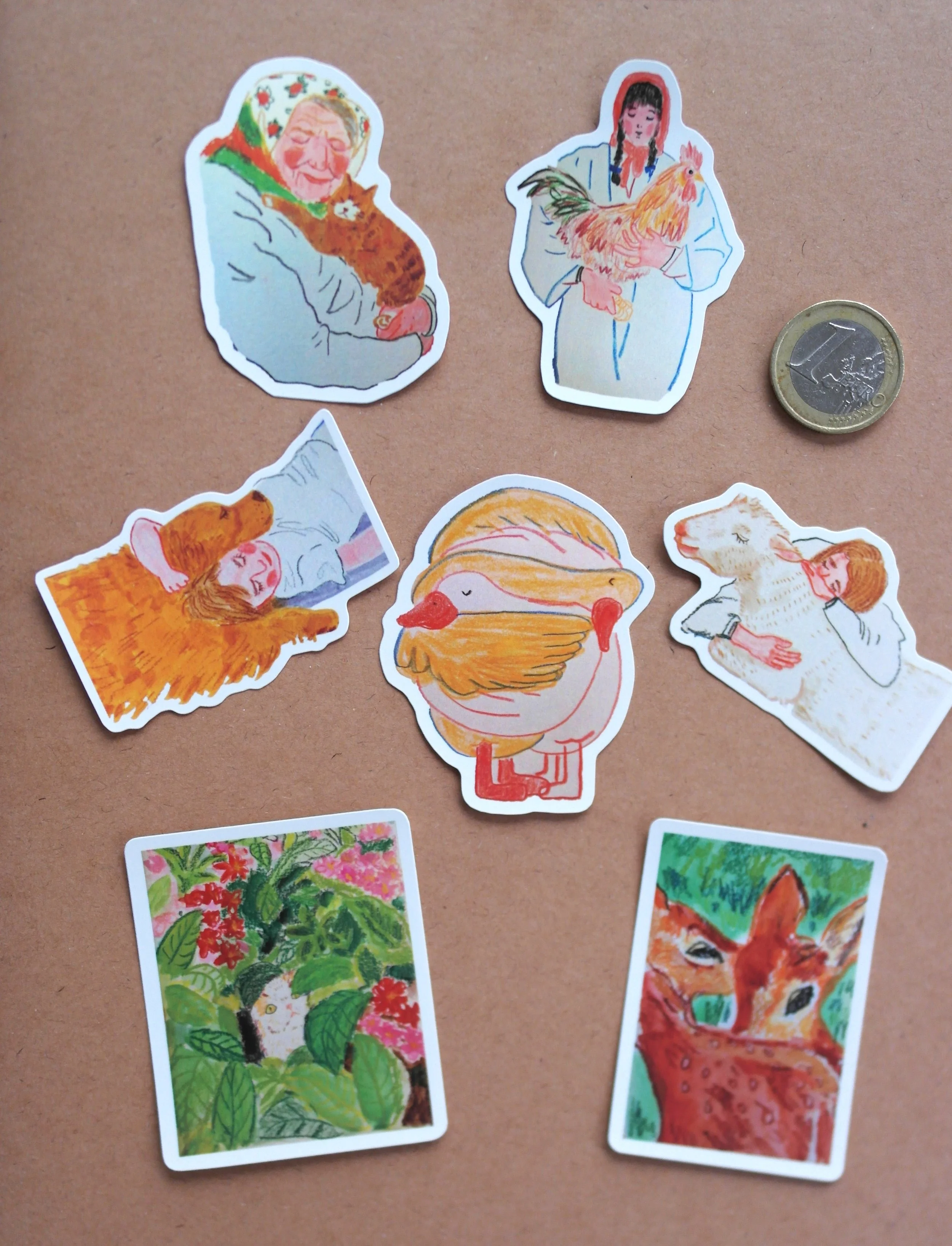 single sticker animal friends