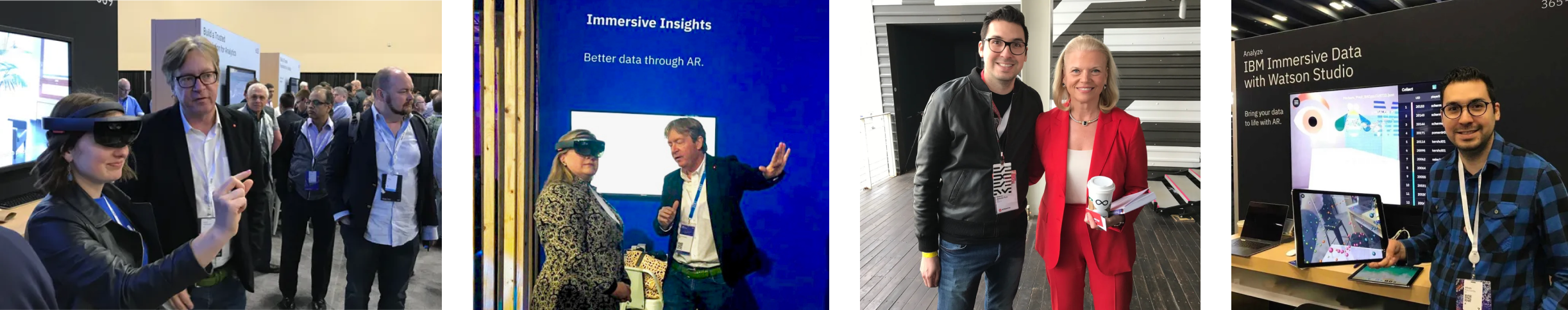 David Townsend presenting at IBM's conferences in Vegas and Johannesburg, Lead designer Alfred Ruiz with IBM CEO
Ginni Rometty at the Think conference