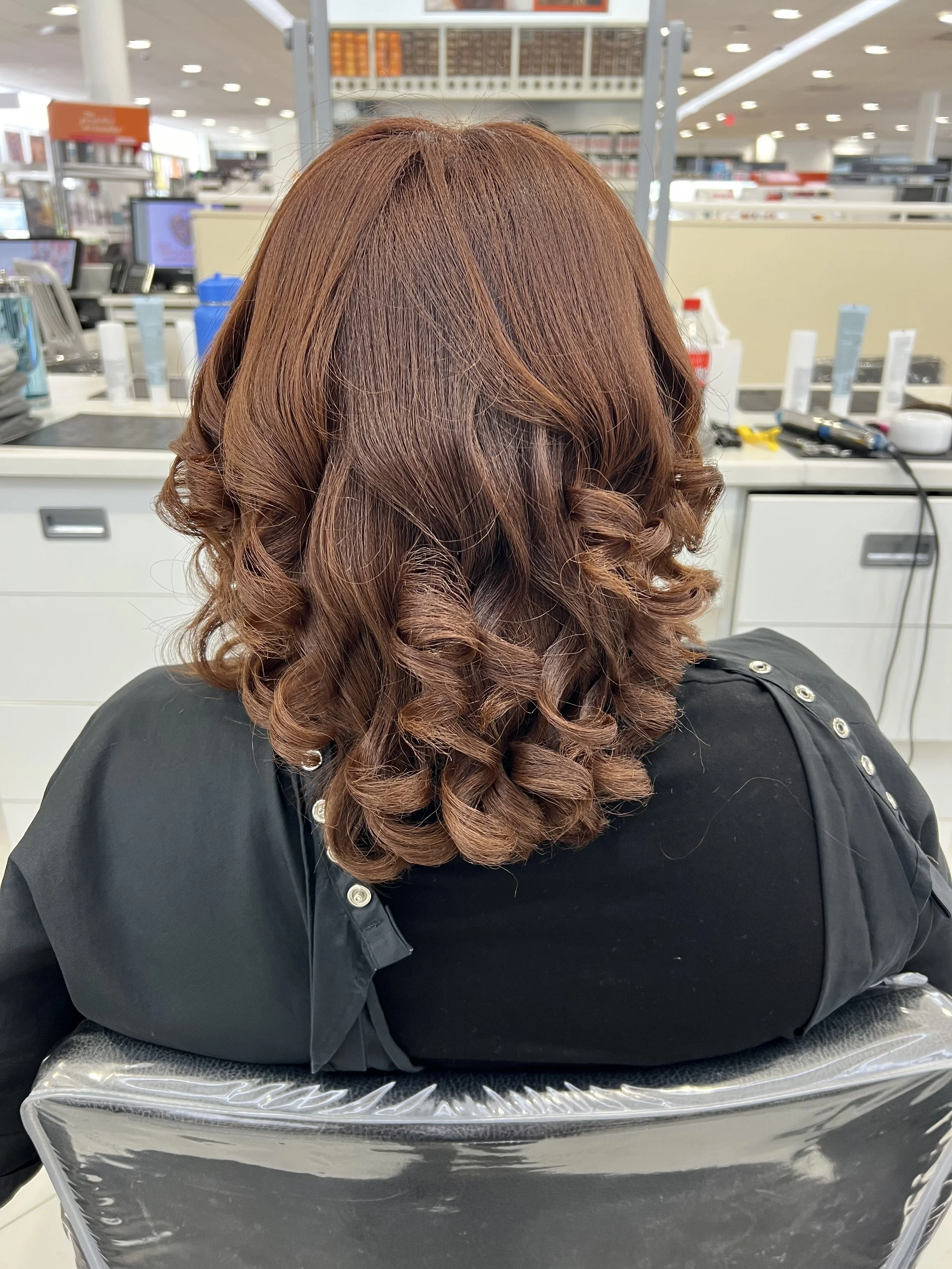 Chocolate Brown Color Silk Press on Natural Hair