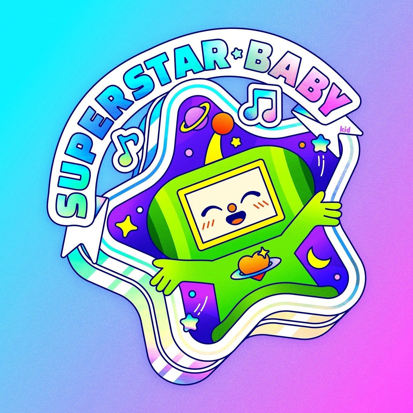 You're a superstar baby 💫⁠
⁠
Happy 20th birthday Katamari Damacy 🥳 Here's the final holographic design from my reel a few weeks back! I literally can't wait for these babies to be done printing @stickerninja 😍⁠
⁠
✨ 🌍 ✨⁠
⁠
#katamaridamacy #digital