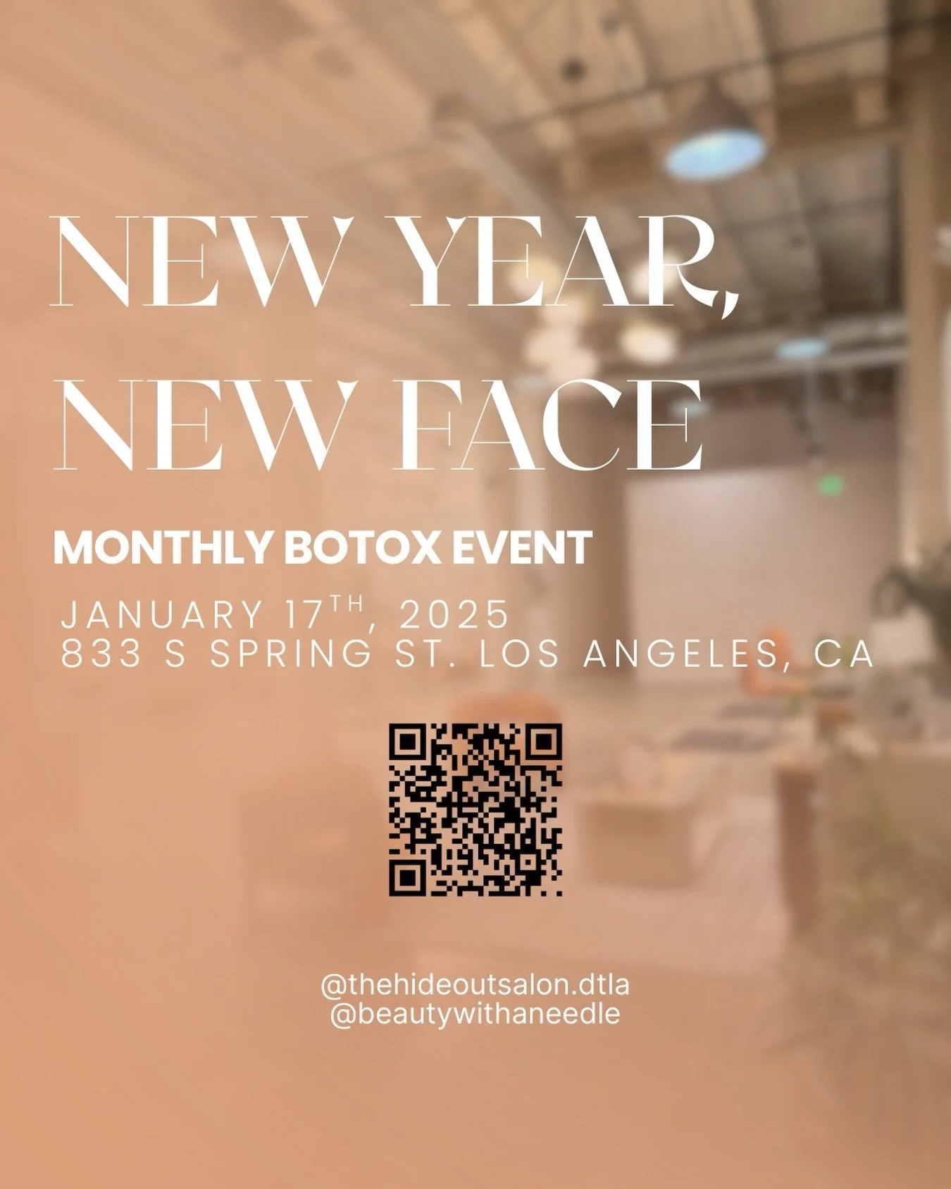 Come join us January 17th for our monthly botox event! New year, New Face, New You! ❤️

Link to book in bio!

#dtla #botoxevent #thehideoutsalondtla
