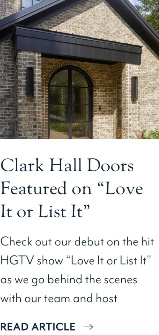 Clark Hall Doors Featured on "Love It or List It" 