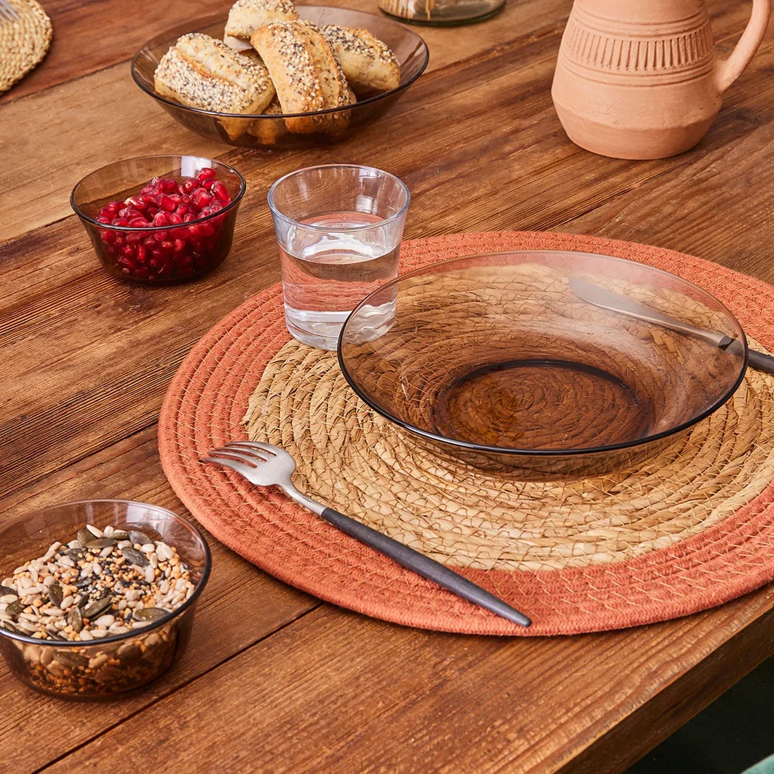 Duralex glasses and bowls.