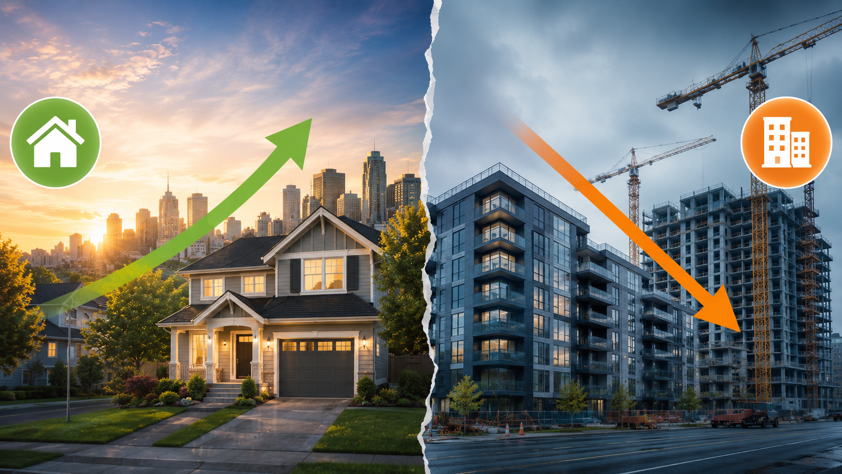 Two Real Estate Markets - Opposite Futures