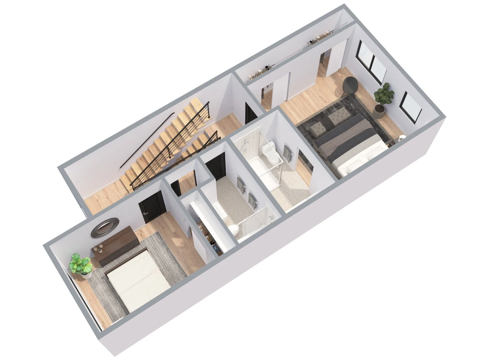 3D floor plan rendering of home for sale