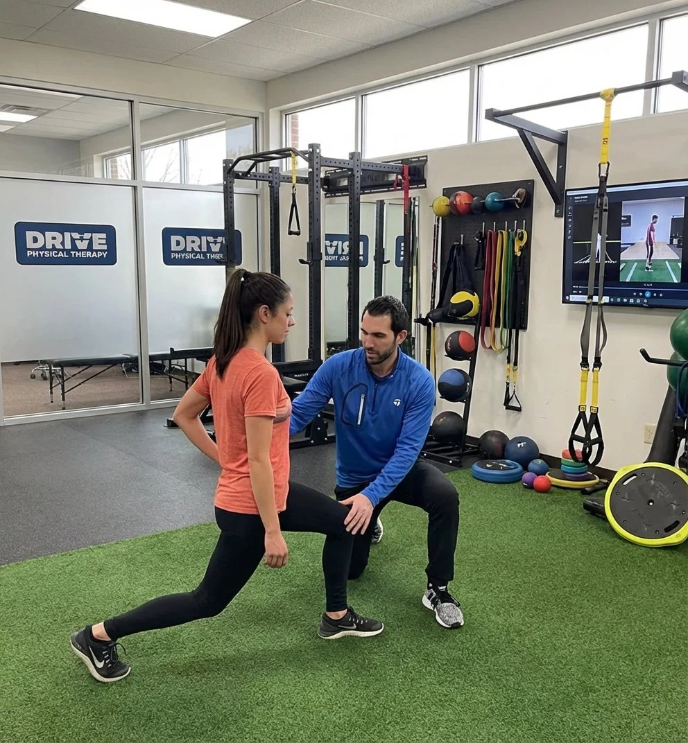 Patient working with a provider at a performance physical therapy clinic in Saratoga Springs