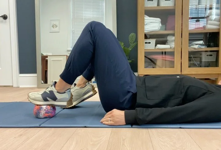 Want to make your glute work a bit spicier? Try these 3 glute bridge variations for extra challenge. 

1. Place a ball or yoga block under one foot. Go up on your toes on the opposite side while keeping majority of the weight through the foot on the 