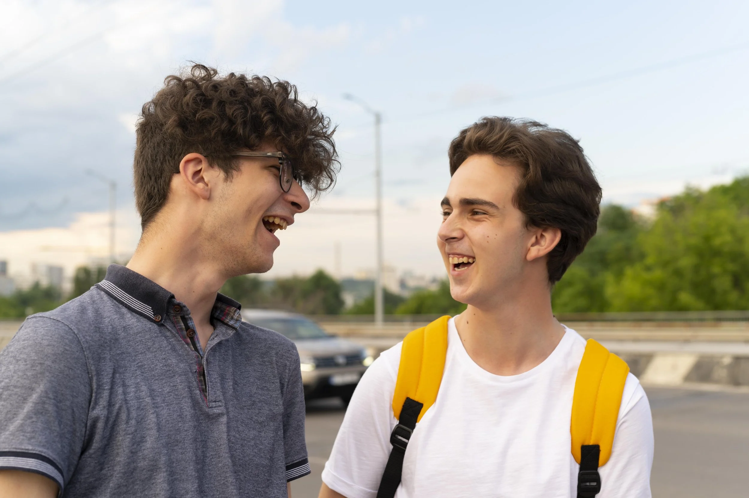 Neurodivergent teenagers socialising outdoors Melbourne