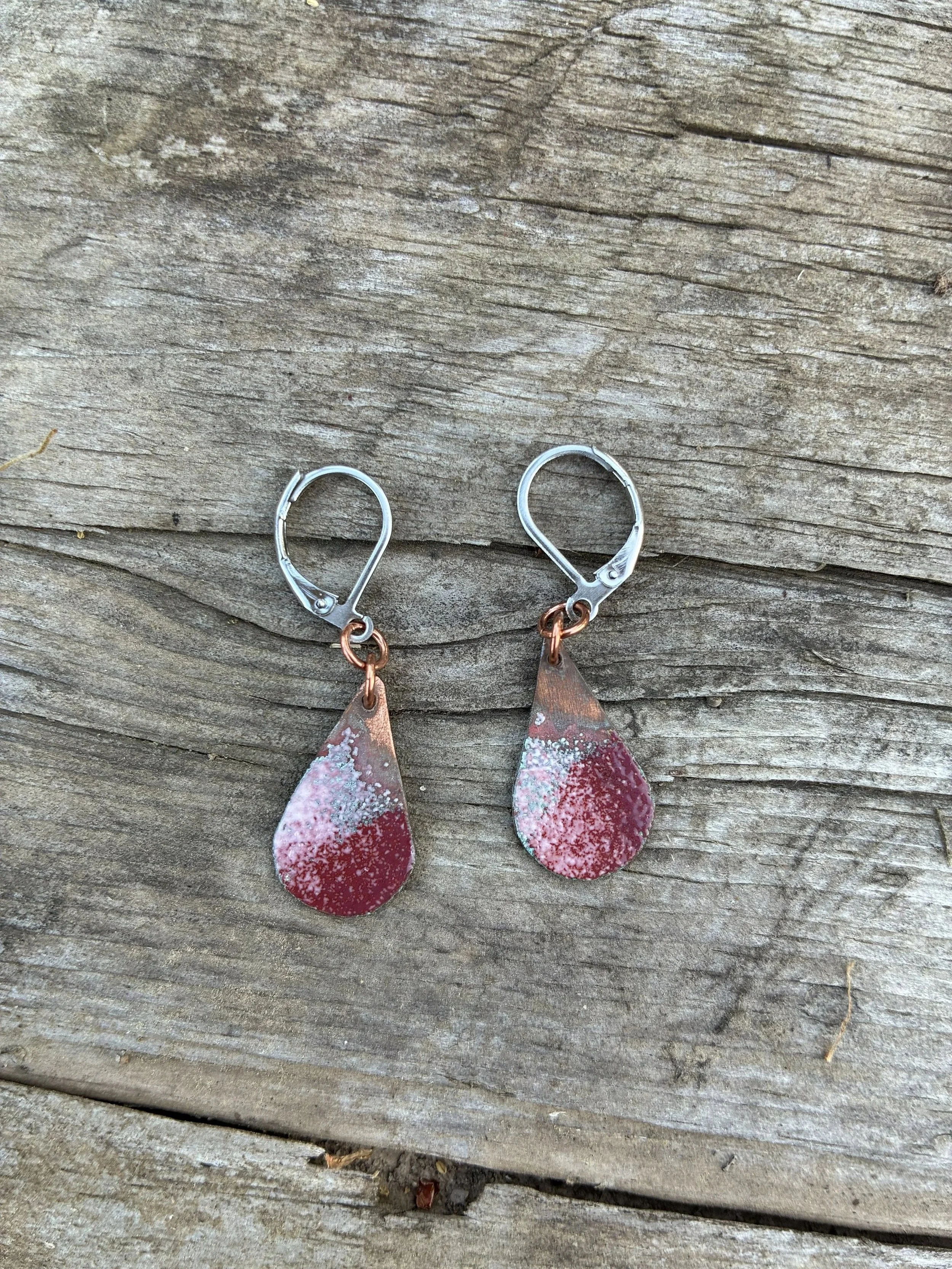 Enameled Copper Earrings