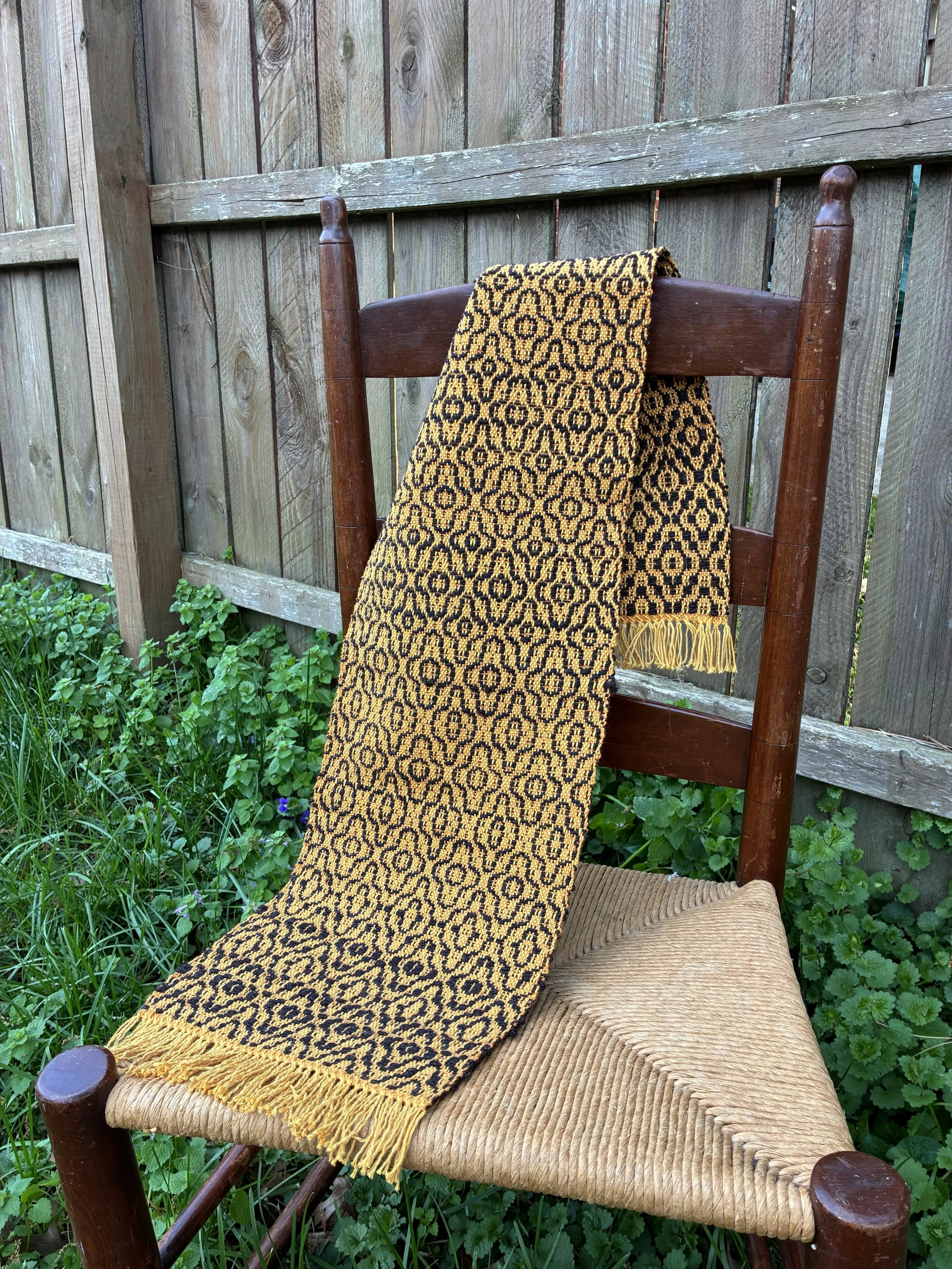 Black and Yellow Woven Table Runner
