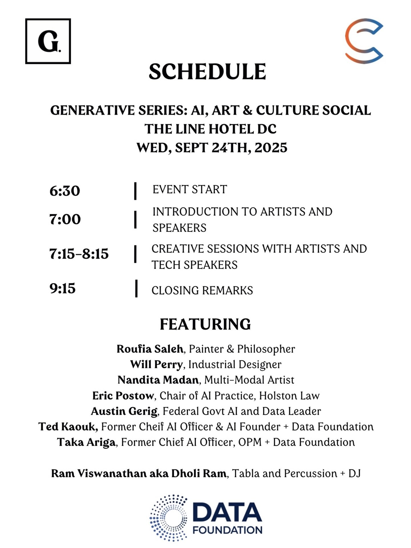 🌧️☀️ Rain or shine &mdash; we&rsquo;re on for tonight&rsquo;s A.I., Art &amp; Culture Social at @thelinehotel with an action packed schedule!

📍 Please note: tonight&rsquo;s event will be held on the Mezzanine level (one floor above the lobby, acce