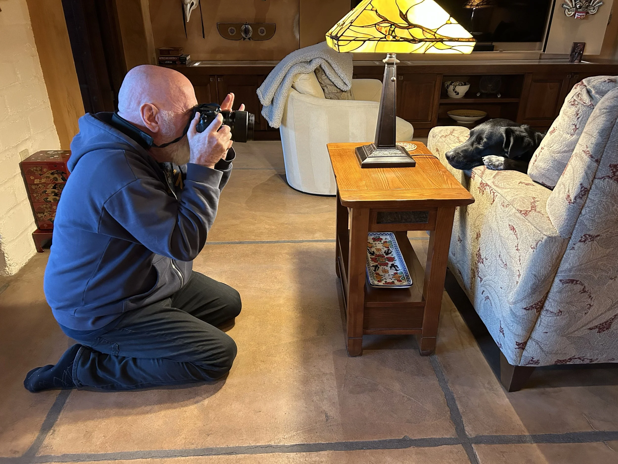 Loren was able to get a good photo of Rob taking my sofa photo!