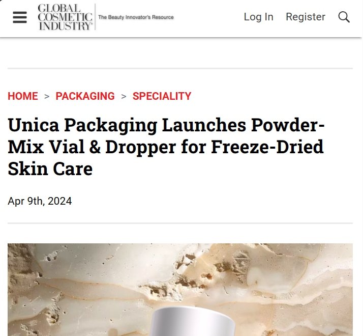 Powder-Mix Vial &amp; Dropper Featured on Global Cosmetic Industry Magazine