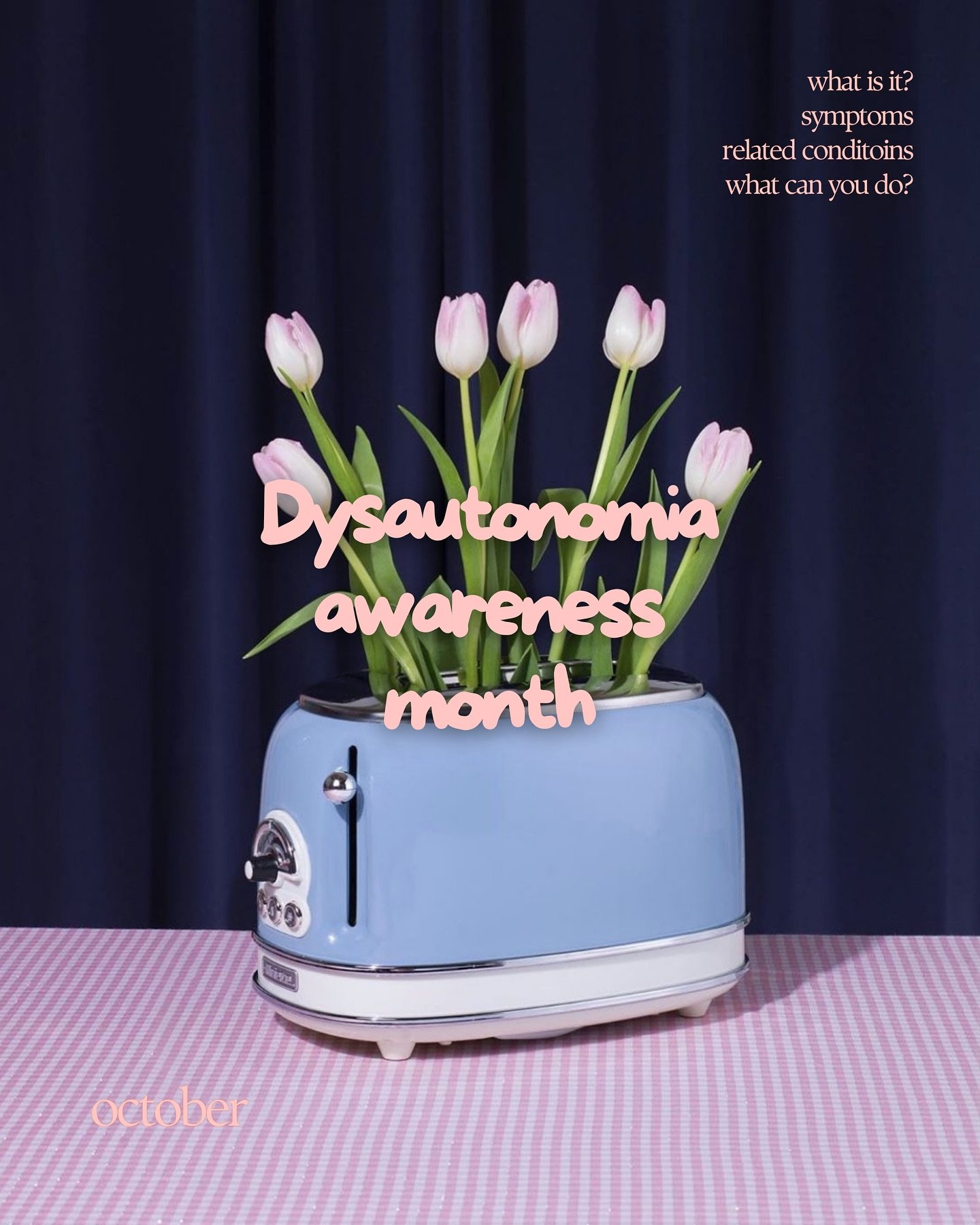 October is Dysautonomia Awareness Month ✨

It&rsquo;s time to bring some light to something many live with silently&hellip;

Swipe through to discover:
1️⃣ What dysautonomia is
2️⃣ Common signs
3️⃣ Conditions it&rsquo;s often linked to
4️⃣ How to sup