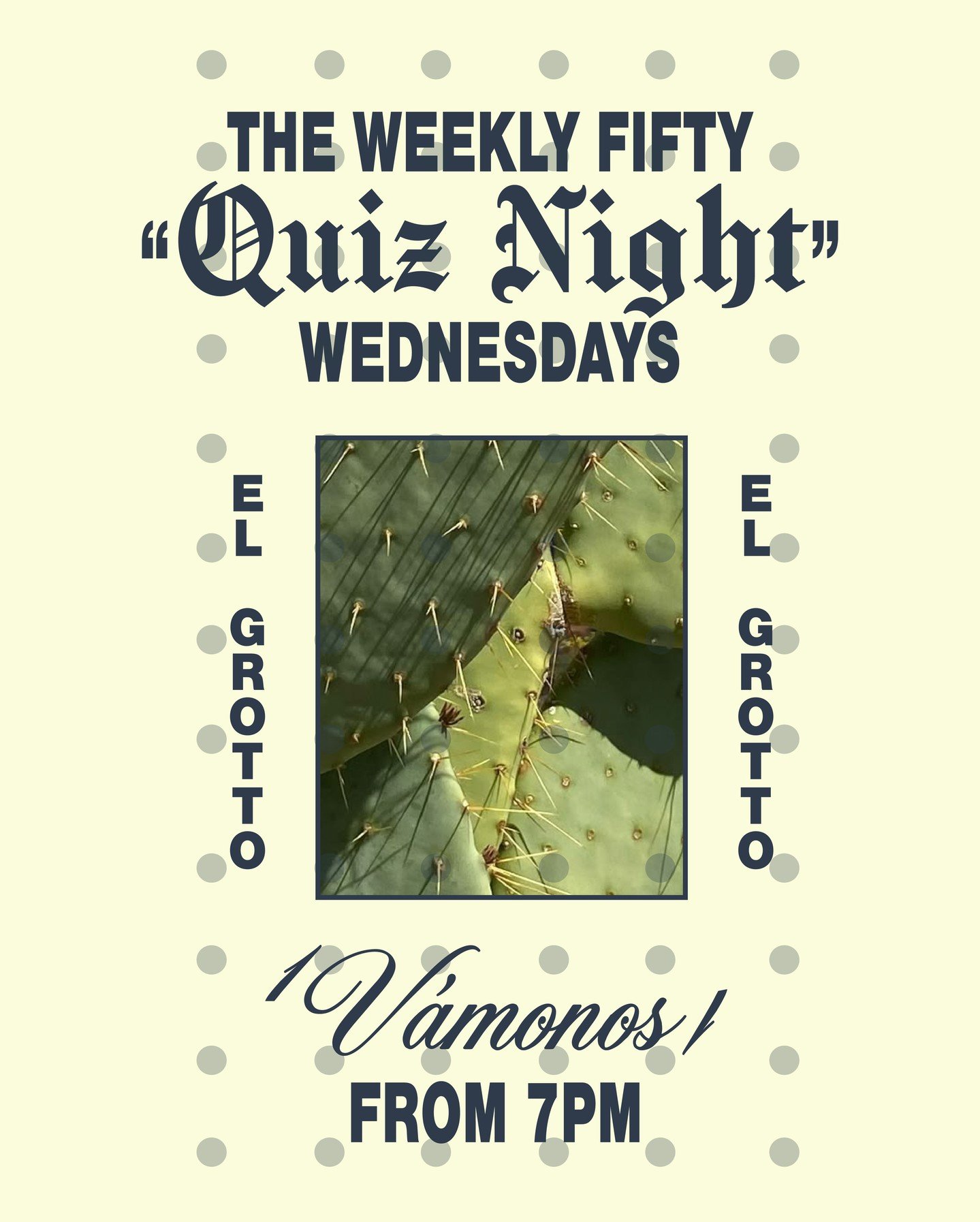 EL GROTTO X THE WEEKLY FIFTY!⁠
quiz nights back by popular demand! we're teaming up with our mates over at @theweeklyfifty to bring you some mid-week trivia, every Wednesday night on the Nard'!⁠ ⁠
⁠
kicking off May 6th, with some damn good prizes goi
