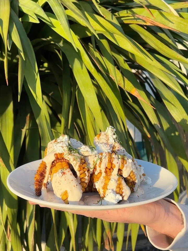 new on the menu! 
corn ribs with burnt butter crema, feta &amp; taj&iacute;n🌽
⁠
ready when you are x