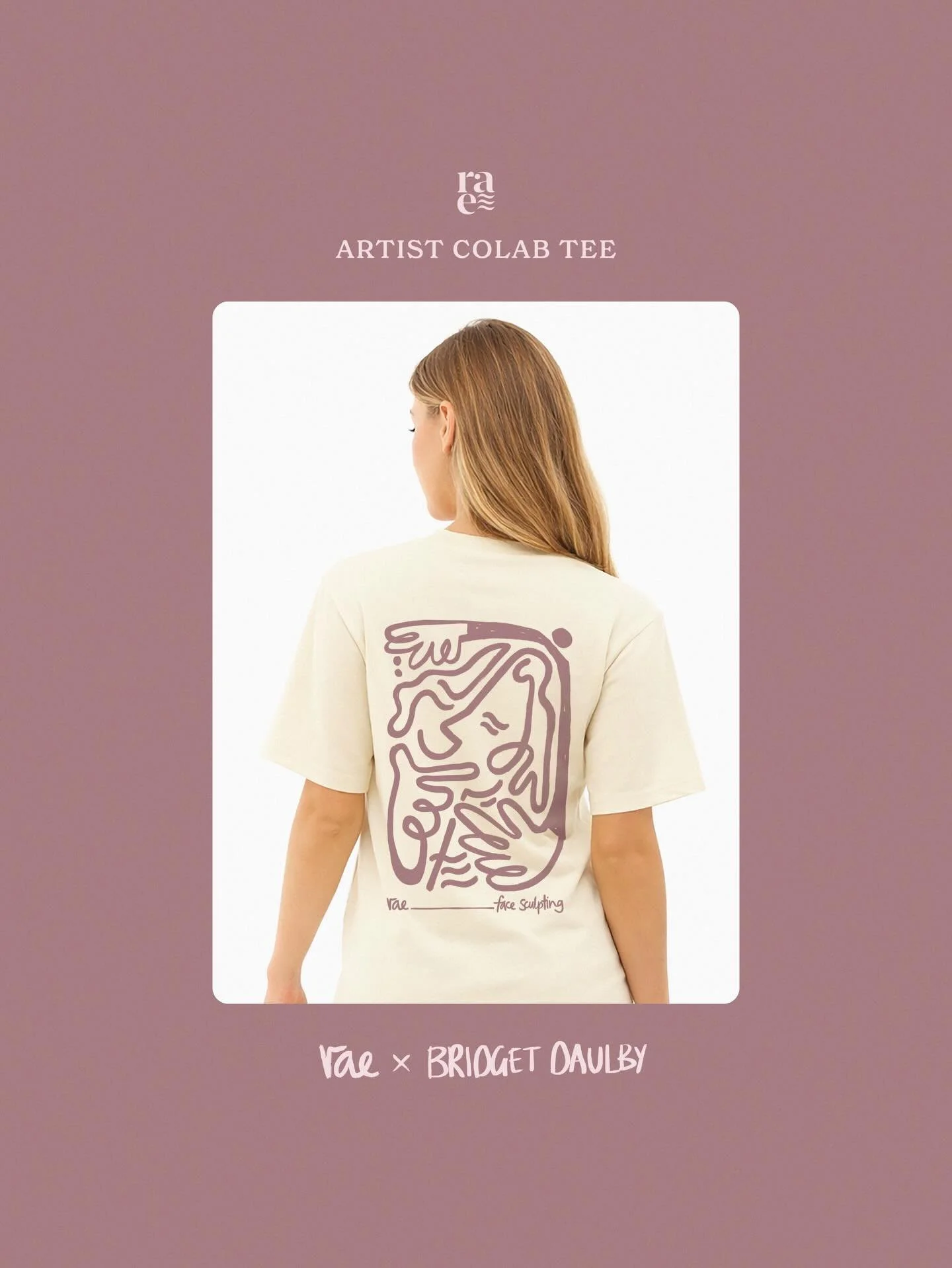 To celebrate rae turning two, we&rsquo;ve done something a bit different and collaborated with the super talented artist @bridgetdaulby to create this beautiful illustration for a limited drop of rae tees 👏🏼 The design is inspired by facial movemen