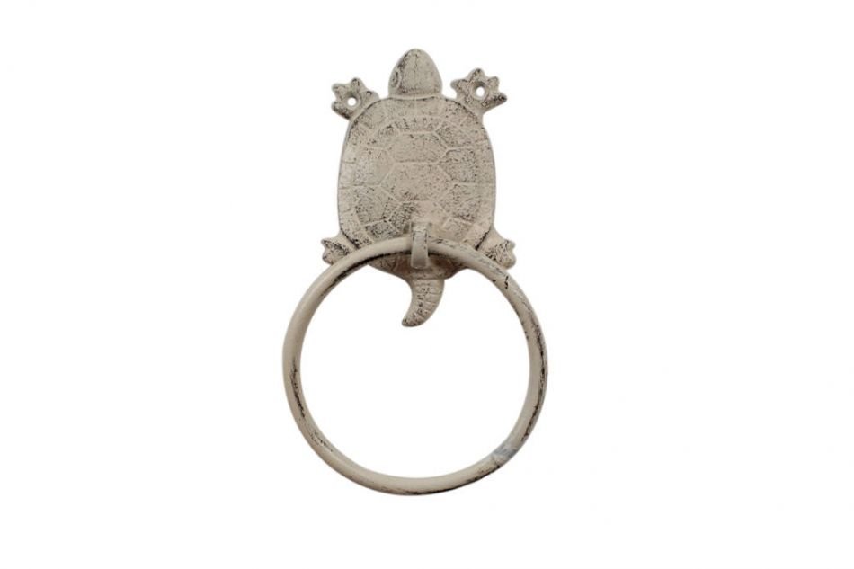 Whitewashed Cast Iron Turtle Towel Holder 8in 1.jpg