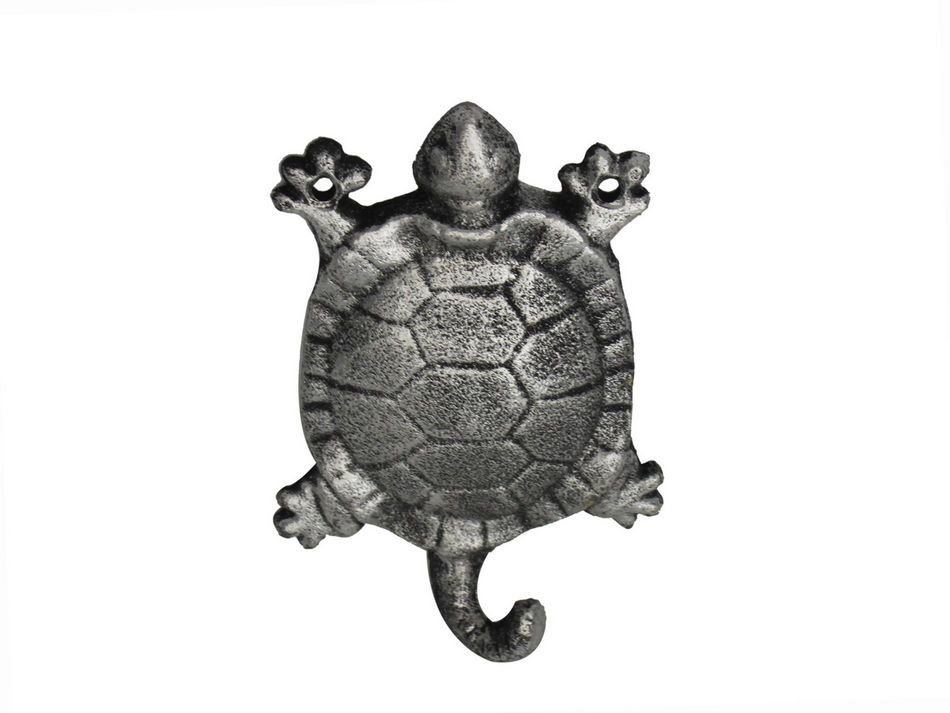 Rustic Silver Cast Iron Turtle Hook 6in 1.jpg