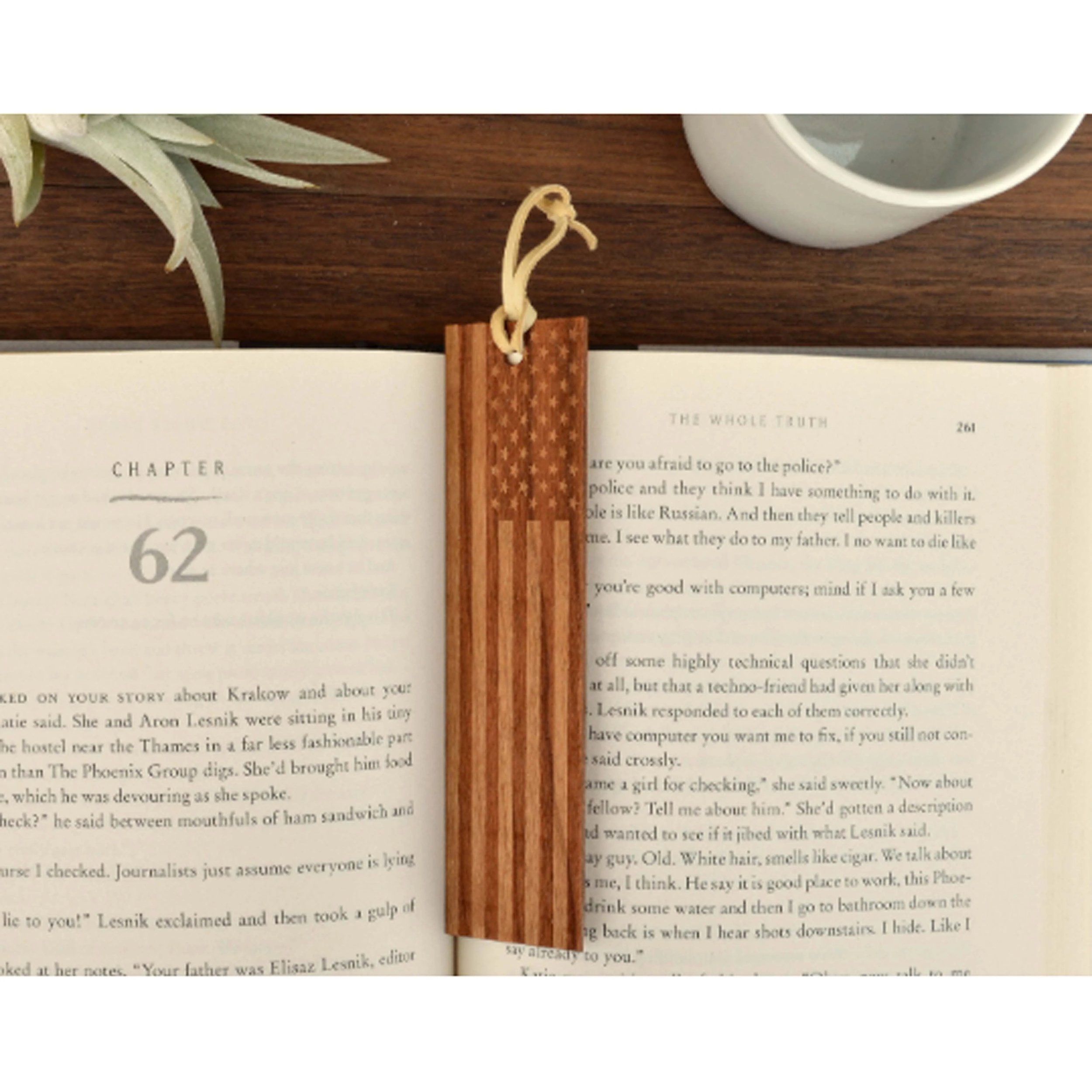 Wooden American Flag Bookmark