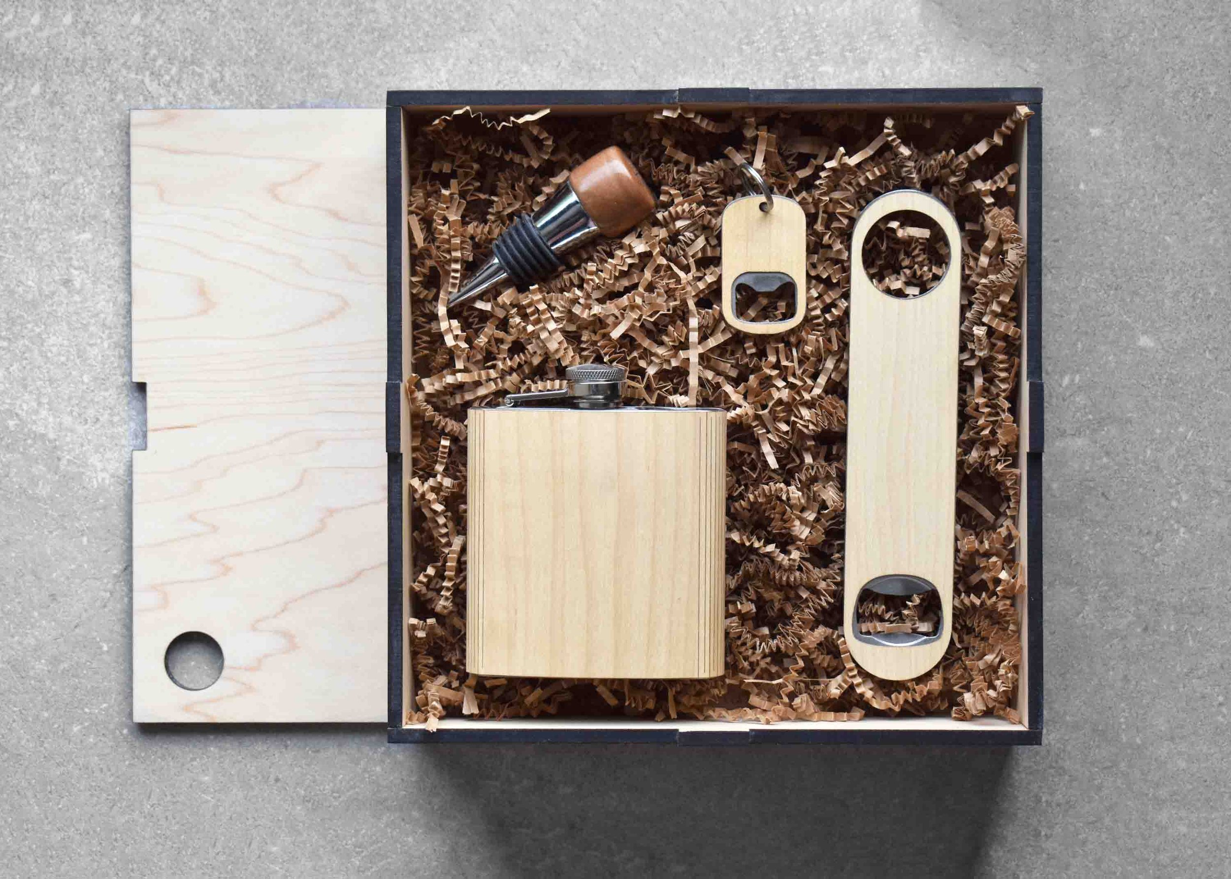 Maple Wooden Barware Set