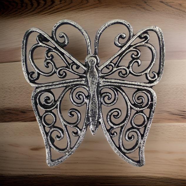 Cast Iron Butterfly Trivet 8"