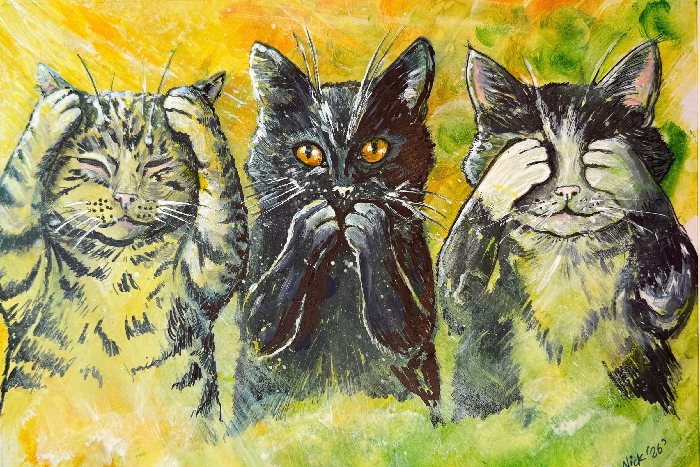 Three very very wise cats