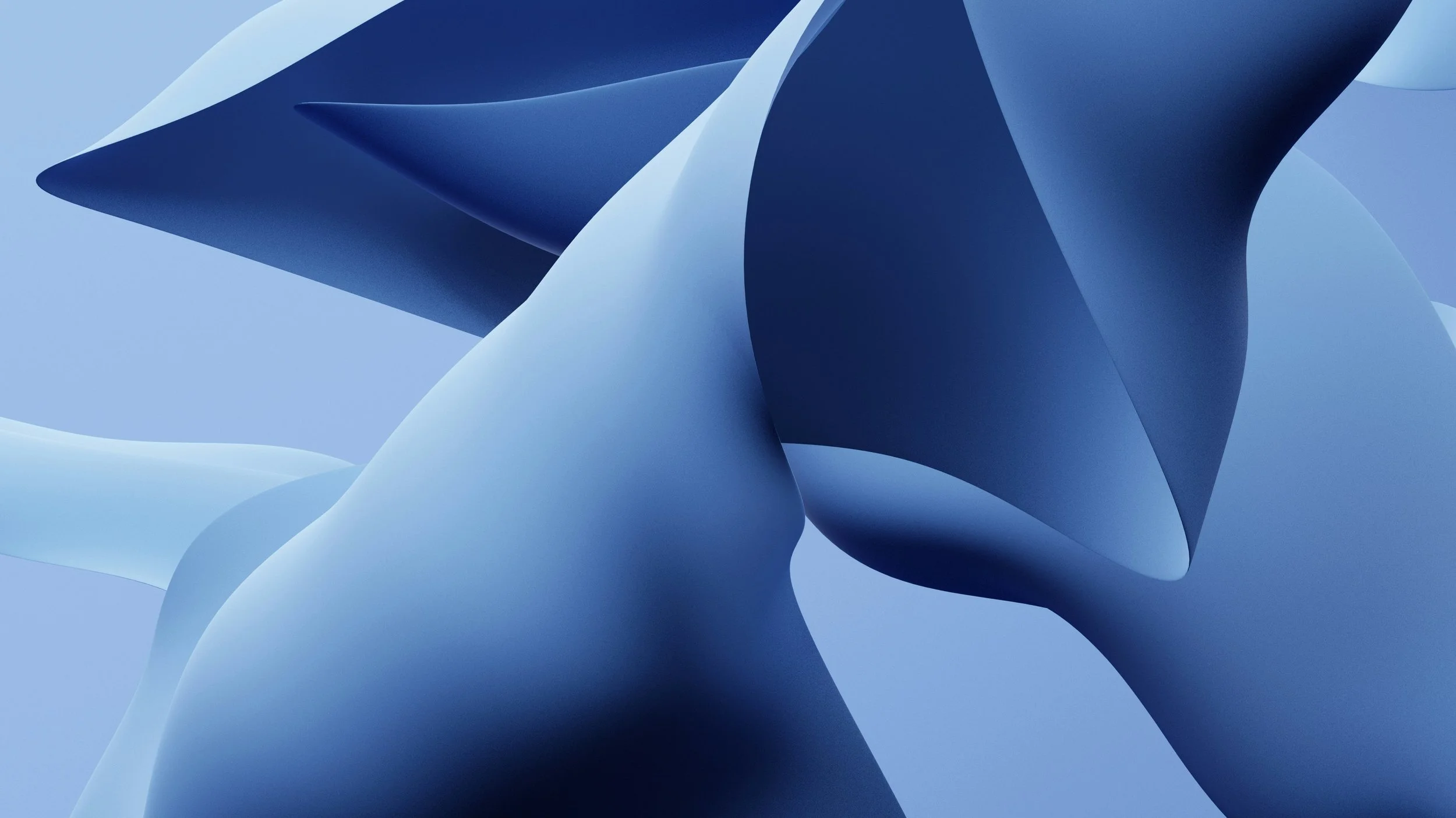 Abstract dimensional paper-fold render in deep navy and slate blue tones