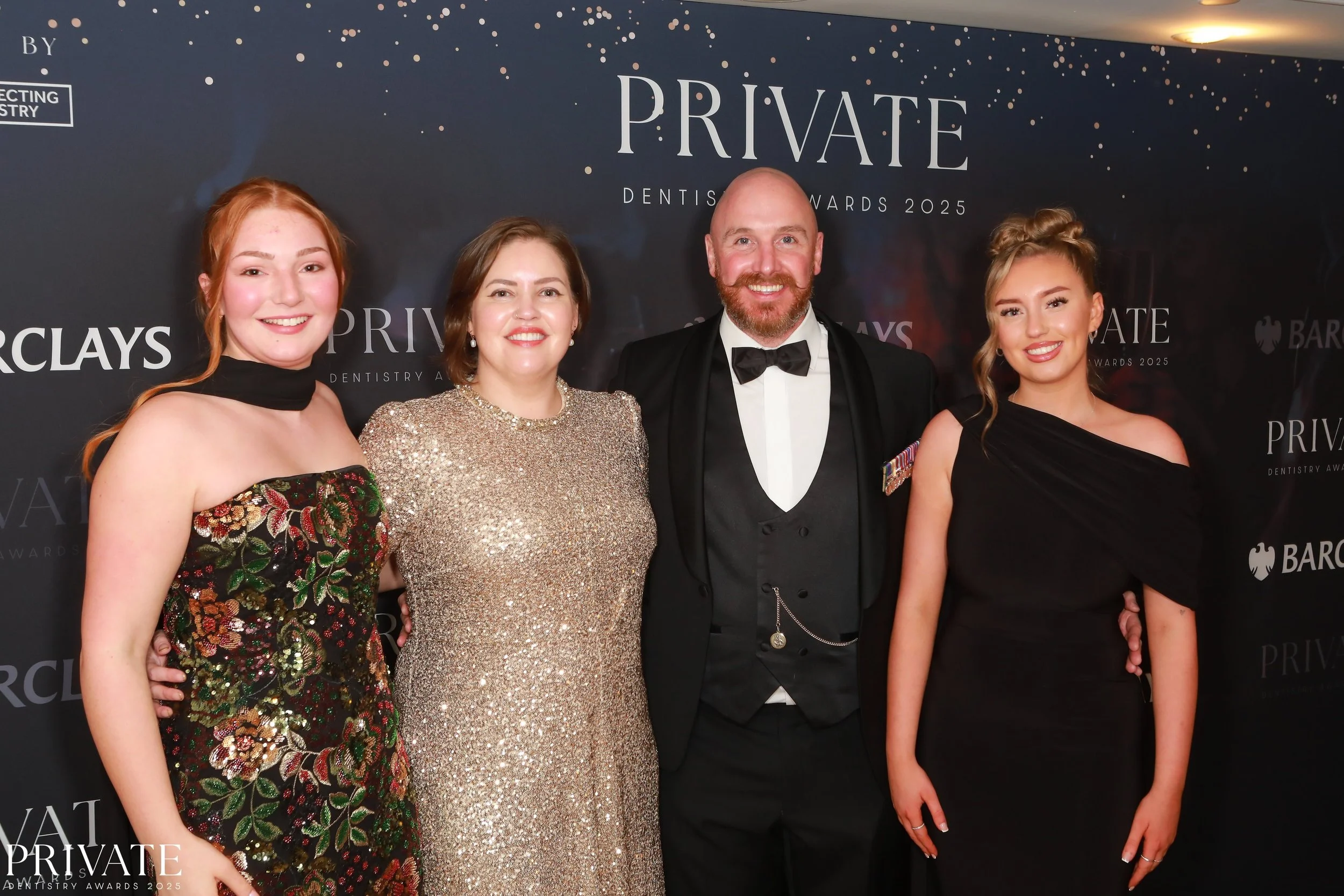 From L-R: Hannah Greenough, Dr Alexandra Davies, Rhydian Davies and Telisha Zimmer of Whitland Dental Co