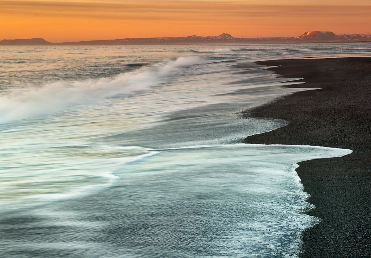 Patreksfjordur late sunset iceland
