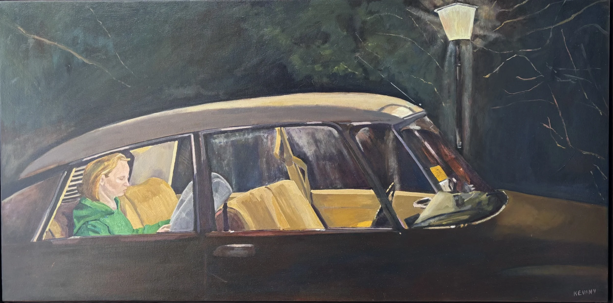 Night Reader, oil on canvas, 61x122cm, 2025