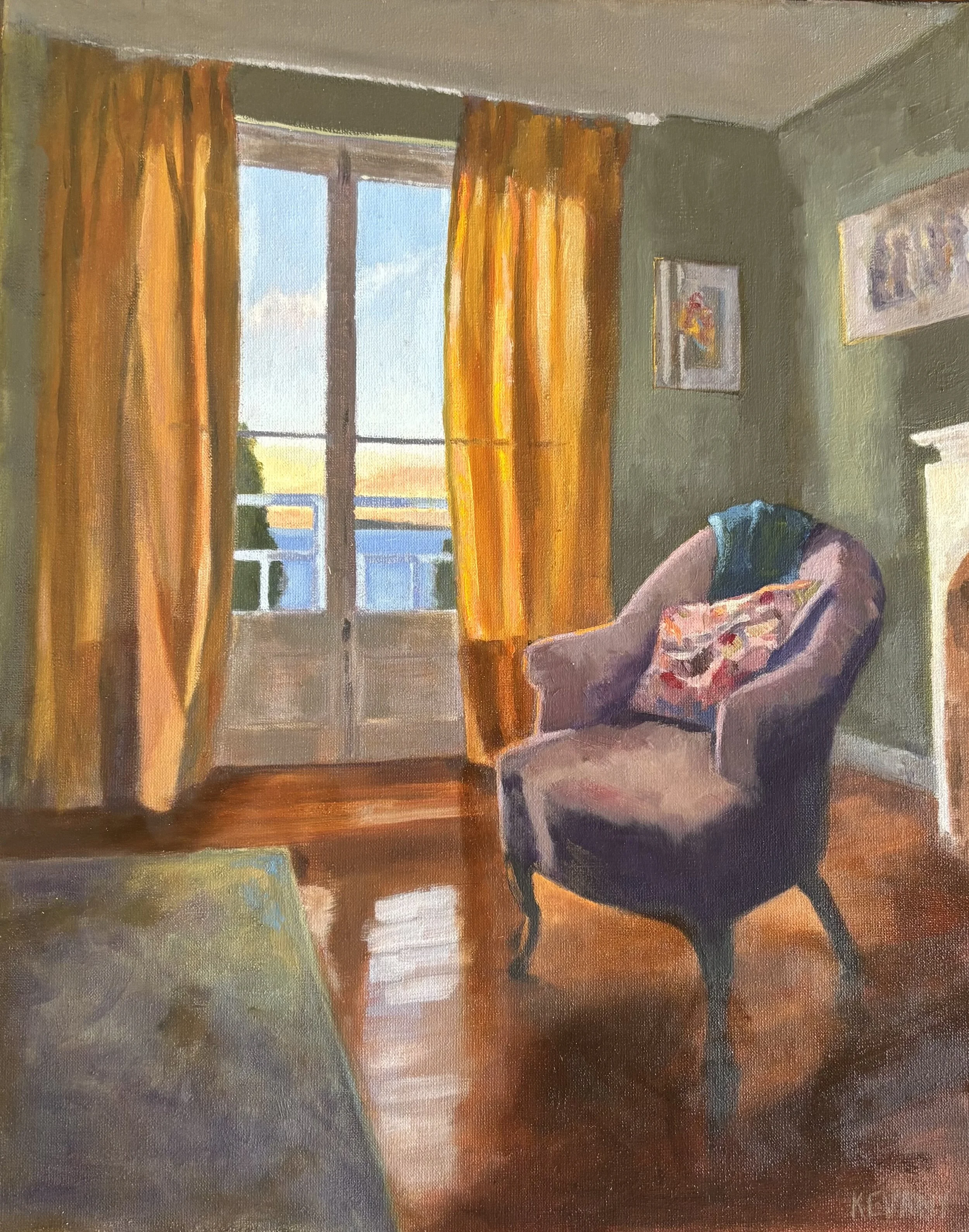 Winter Sunrise the Med, oil on canvas, 40x30cm, 2026