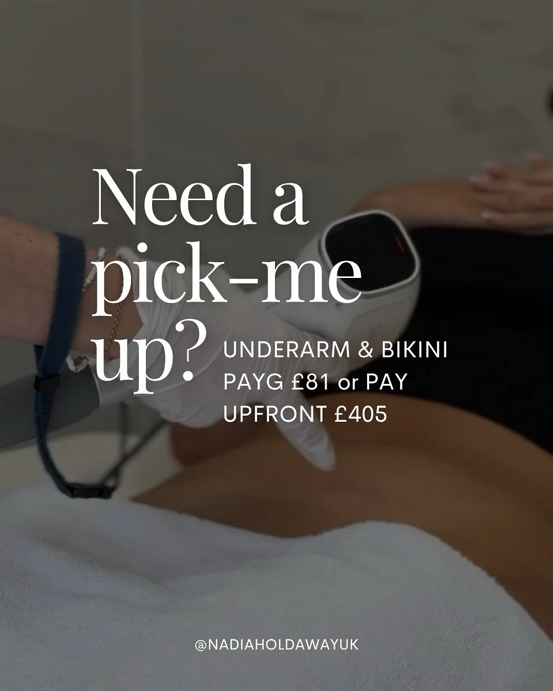 Smooth pits. Smooth bits. BOOM ❤️&zwj;🔥

Underarm + Bikini package from just &pound;81, and yes, you can spread the cost with Klarna. Yayayayaya ✨

👉 www.nadiaholdaway.co.uk/treatments-pricing (or see link in bio)